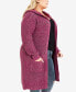 ფოტო #3 პროდუქტის Plus Size Chelsea Long Sleeve Coatigan Sweater