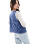 Фото #4 товара ASOS DESIGN tie front gilet in navy check