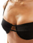 Фото #3 товара Miss Selfridge textured cup detail bikini top in black