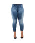 Фото #1 товара Women's Plus Size Curvy Fit Stretch Denim Cropped Ankle Jeans