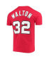 Фото #4 товара Men's Bill Walton Red Portland Trail Blazers Hardwood Classics Player Name and Number T-shirt