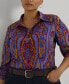 Plus Size Collared Paisley Shirt