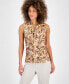 Women's Printed Tie-Front Blouse