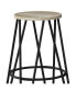 Simeon 26" Metal Counter Height Stool with Wood Seat, Set of 2