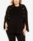 Фото #1 товара Plus Size Olivia Button Cape Jacket