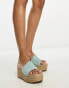 Фото #1 товара Pull&Bear platform espadrille sandal in light blue