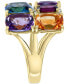 ფოტო #4 პროდუქტის EFFY® Multi-Gemstone (12-1/8 ct. t.w.) & Diamond (1/6 ct. t.w.) Statement Ring in 14k Gold