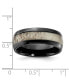 ფოტო #3 პროდუქტის Black Zirconium White Antler Inlay Wedding Band Ring