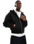 Weekday Simon scuba zip through hoodie in black