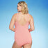 Women's Full Coverage Pucker Textured Square Neck One Piece Swimsuit - Kona Sol