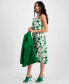 Фото #3 товара Women's Printed Scoop-Neck Spaghetti-Strap Dress, Created for Macy's