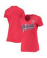 Фото #2 товара Women's Heathered Red Washington Nationals First Place V-Neck T-shirt