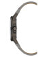 ფოტო #2 პროდუქტის Women's Gray Polyurethane Leather Strap with Black Steve Madden Logo and Stitching Watch, 41mm