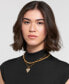 ფოტო #4 პროდუქტის Gold Adjustable Chunky Paperclip Link Pave Heart Necklace