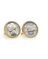 Silver Jefferson Nickel Wartime Nickel Rope Bezel Coin Cuff Links