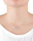 ფოტო #2 პროდუქტის Simulated Opal (3/4 ct. t.w.) & Cubic Zirconia Square Halo Pendant Necklace in Sterling Silver, 16" + 2" extender, Created for Macy's