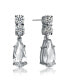 ფოტო #1 პროდუქტის Sterling Silver Cubic Zirconia Long Narrow Teardrop Earrings