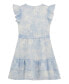 ფოტო #2 პროდუქტის Big Girls Printed Chiffon Flutter Sleeve Tiered Dress