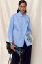 Фото #7 товара Рубашка из поплина с цветочной вышивкой ZARA