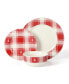 Фото #4 товара Plaid Decorated Red White 12 Piece Dinnerware Set, Service for 4