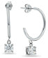 Cubic Zirconia Dangle Hoop Earrings in 18k Gold-Plated Sterling Silver, Created for Macy's