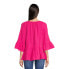 The Pioneer Woman Tiered Ruffle Top Women's Medium 8-10 Pink Cotton 3/4 Sleeves