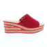 Gabor 24-650-15 Womens Red Suede Slip On Wedges Sandals Shoes