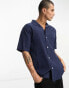 Фото #3 товара Weekday Relaxed resort short sleeve shirt in navy