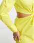 Фото #4 товара Something New cut out shirt dress in bright yellow