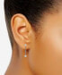 ფოტო #2 პროდუქტის Cubic Zirconia Chain Bezel Drop Earrings in Sterling Silver, Created for Macy's