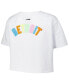 ფოტო #3 პროდუქტის Women's White Detroit Tigers Washed Neon Cropped Boxy T-Shirt