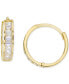 ფოტო #1 პროდუქტის Cubic Zirconia Baguette Extra Small Hoop Earrings in 14k Gold, 0.47"