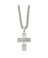 Фото #3 товара Chisel brushed and Polished Cross Pendant on a Curb Chain Necklace