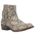 Dingo Clementine Snake Print Round Toe Studded Booties Womens Beige Casual Boots