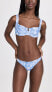 L*Space Women's Camellia Bikini Top Swimwear Bali Blooms, Print, Blue Size S