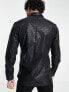 Фото #2 товара Twisted Tailor hester slim shirt in black sequin foil