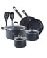 Фото #1 товара 10-Piece Nonstick Professional Hard Anodized Cookware Sets, Black