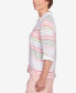 ფოტო #3 პროდუქტის Women's English Garden Stripe Split Sleeve Button Down Shirt