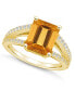ფოტო #1 პროდუქტის Citrine and Diamond Accent Ring in 14K Yellow Gold