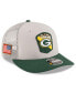 Фото #1 товара Men's Stone, Green Green Bay Packers 2023 Salute To Service Low Profile 9FIFTY Snapback Hat