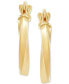 ფოტო #8 პროდუქტის 2-Pc. Set Polished & Twist Style Small Hoop Earrings in 10k Gold