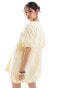 ASOS DESIGN puff sleeve with tie up bodice mini dress in buttermilk Buttermilch, 40 - фото #3