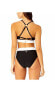 Фото #2 товара Women's Colorblock Zip Longline Bra Swim Top