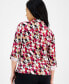 Фото #2 товара Petite Printed 3/4-Sleeve Collared Top