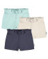 ფოტო #1 პროდუქტის Baby Girls Baby Pull-On Knit Shorts, 3-Pack