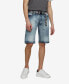 Фото #1 товара Men's Feeling Fresh Denim Shorts with Adjustable Belt, 2 Piece Set
