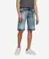 Men's Feeling Fresh Denim Shorts with Adjustable Belt, 2 Piece Set