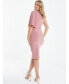 ფოტო #6 პროდუქტის Women's Scuba Crepe One Shoulder Midi Dress