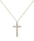 ფოტო #1 პროდუქტის Diamond Beaded Cross 18" Pendant Necklace in 10k Gold