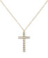 Diamond Beaded Cross 18" Pendant Necklace in 10k Gold